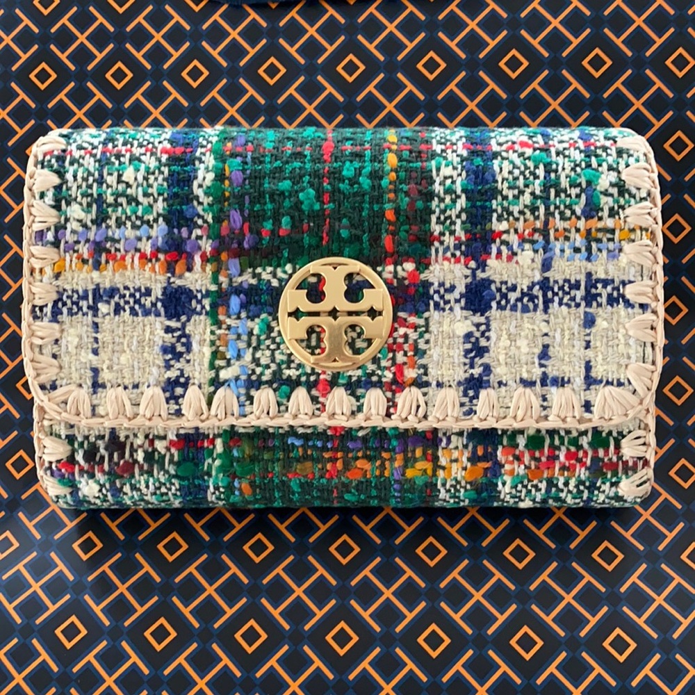 Tory Burch Nubby Willa Tweed Chain Wallet Bag